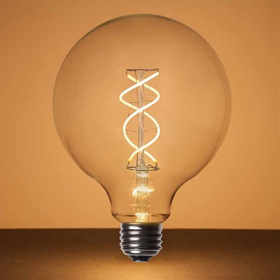 G125 120V Dimmable Warm White FlexFilament TM LED Edison Bulb Globe Light Bulb Transparent Glass LED Light Bulbs