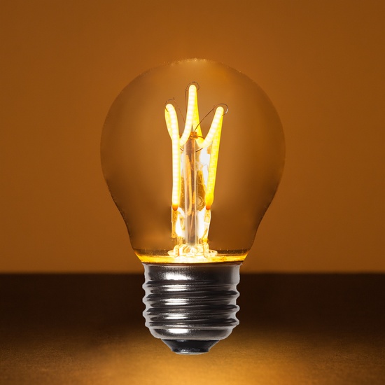 G45 120V Dimmable Warm White FlexFilament TM LED Edison Bulb Globe Light Bulb Antiqued Glass LED Light Bulbs