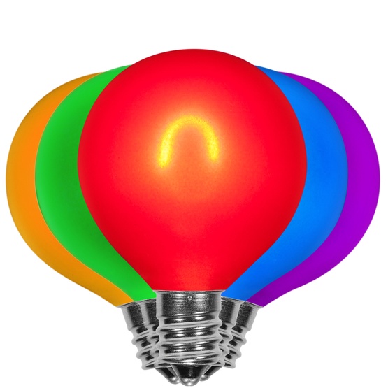 G50 120V Multicolor FlexFilament TM LED Edison Bulb, Satin Glass LED Light Bulbs