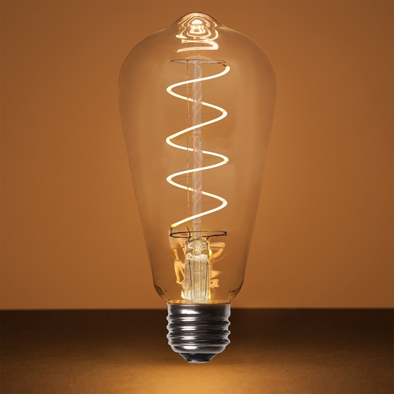 ST64 120V Dimmable Warm White FlexFilament TM LED Edison Bulb Globe Light Bulb Glass LED Light Bulbs