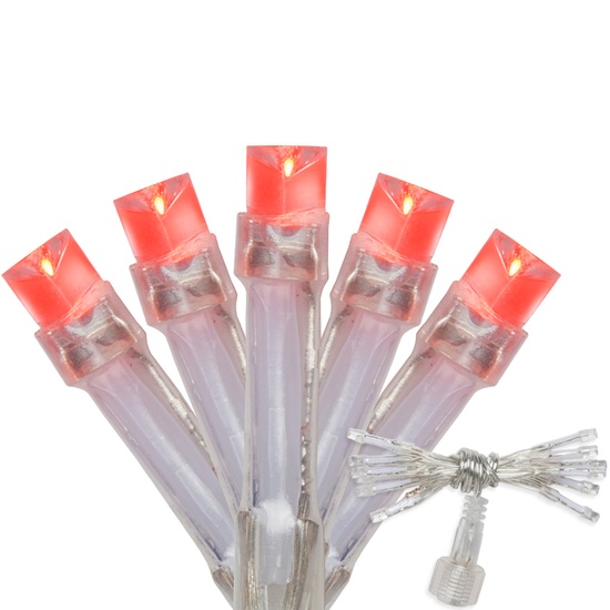 Aurora Superstar TM Light String, 12 Red LED Mini Lights, Clear Wire