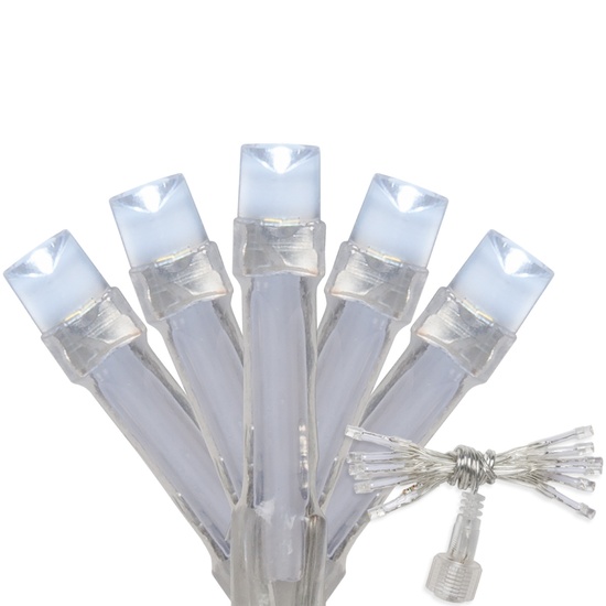 Aurora Superstar TM Light String, 12 Cool White LED Mini Lights, Clear Wire