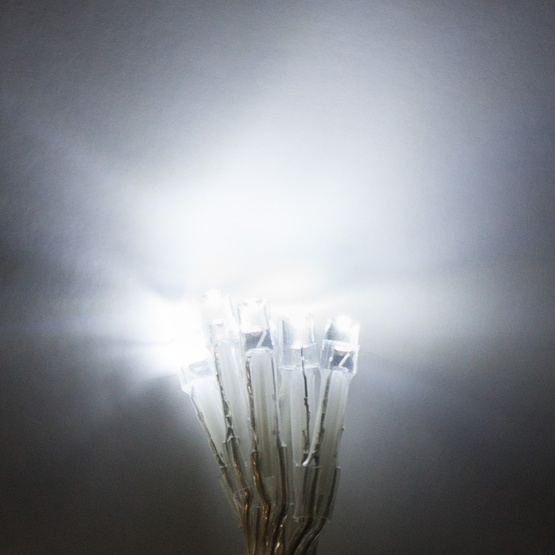 Aurora Superstar TM Light String, 12 Cool White LED Mini Lights, Clear Wire