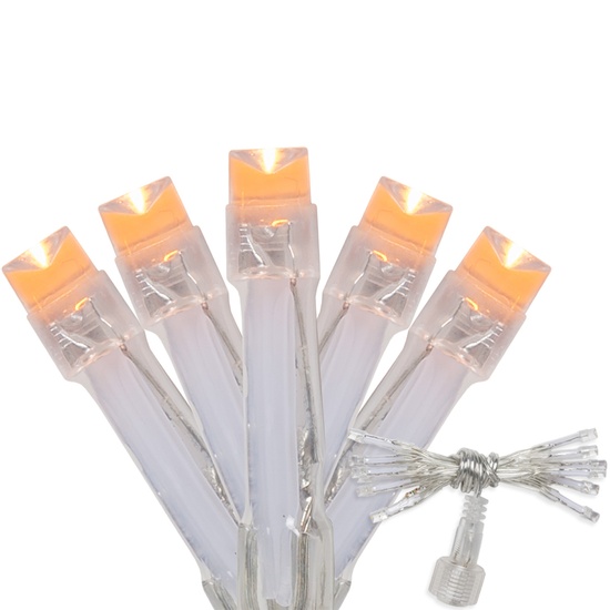 Aurora Superstar TM Light String, 12 Amber LED Mini Lights, Clear Wire