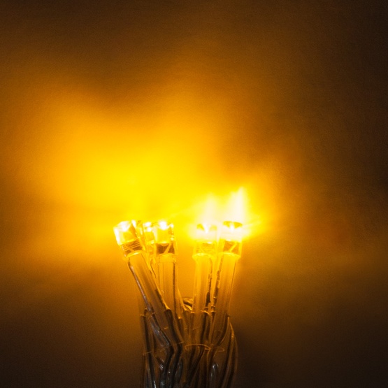 Aurora Superstar TM Light String, 12 Gold LED Mini Lights, Clear Wire