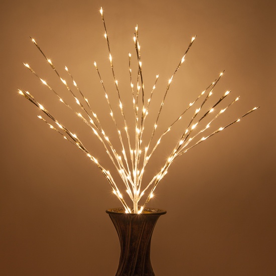 30" White Lighted Branches, Warm White LED Lights, 1 pc