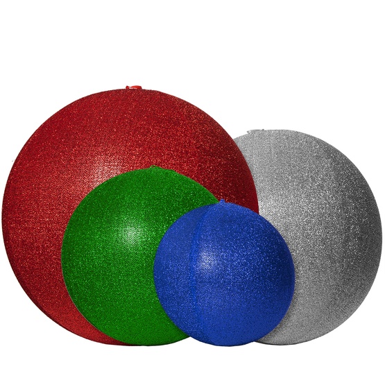 Blue Metallic Polymesh Inflatable Christmas Ornament