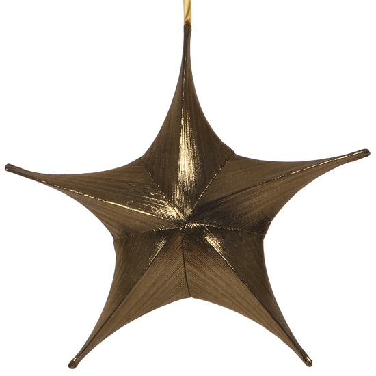 Fold Flat Gold Metallic Lame Christmas Star, Unlit