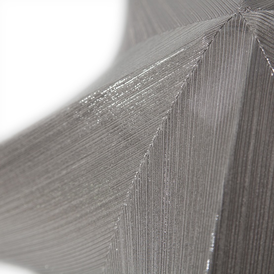 Fold Flat Silver Metallic Lame Christmas Star, Unlit