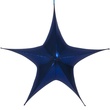 Fold Flat Blue Metallic Lame Christmas Star, Unlit