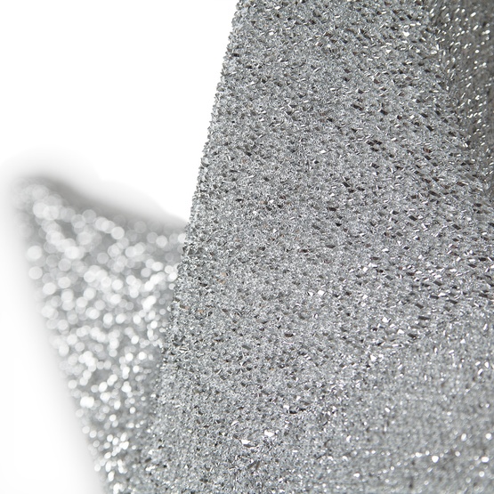 Fold Flat Silver Metallic Polymesh Christmas Star, Unlit