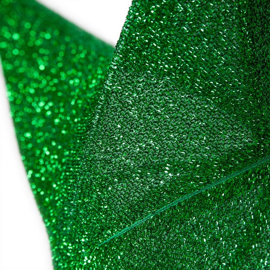 Fold Flat Green Metallic Polymesh Christmas Star, Unlit