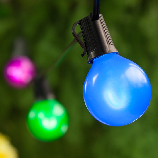 G50 Multicolor Flexfilament Tm Led Satin Outdoor Party Lights E17 Base Black Wire