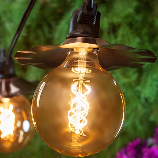 Patio Lights Warm White Led 7 G125 E26 Bulbs Black Wire