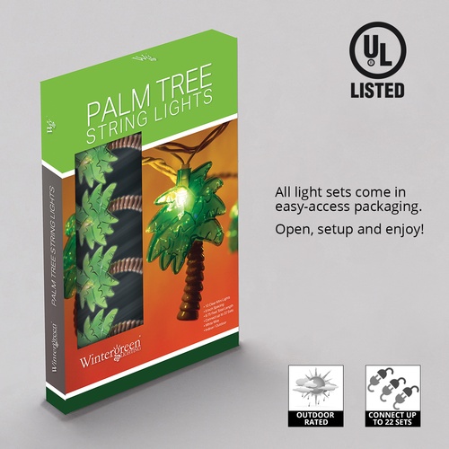 Novelty Lights Palm Tree String Lights, 10ct