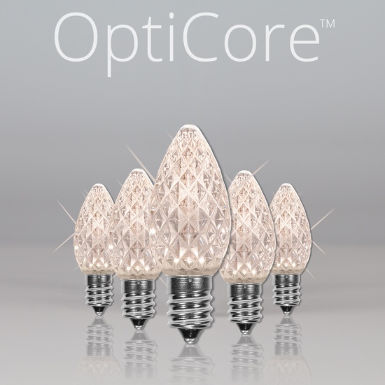 C7 Twinkle Warm White OptiCore LED Christmas Light Bulbs