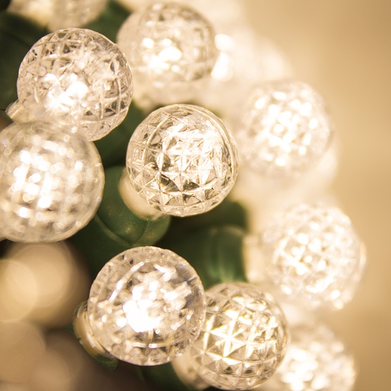 70 G12 Warm White LED String Lights, 4" Spacing