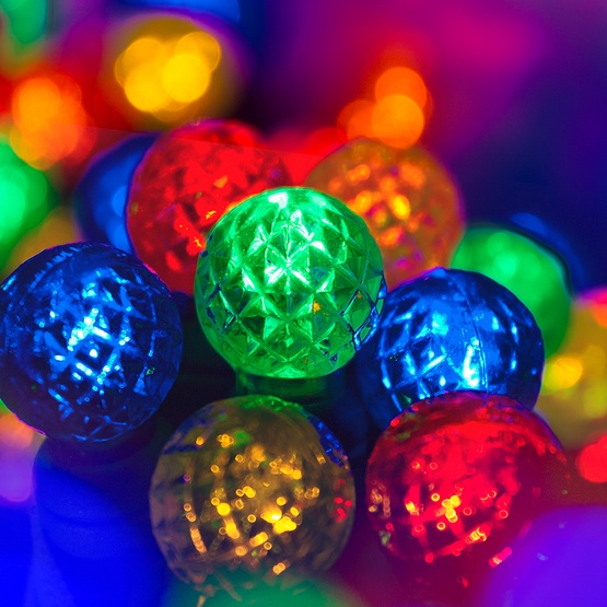 70 G12 Multi Color LED String Lights, 4" Spacing