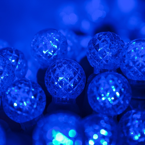 70 G12 Blue LED String Lights, 4" Spacing