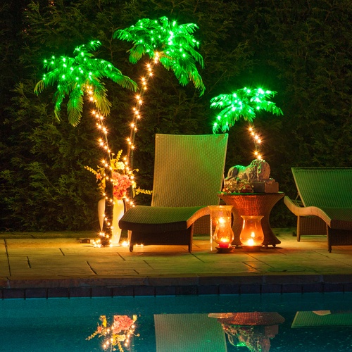 5' LED Curved Lighted Palm Tree