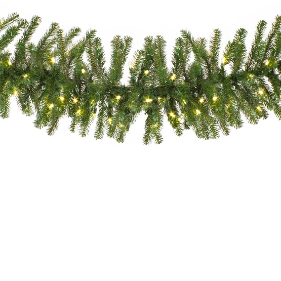 Lighted Christmas Garland - Douglas Fir Prelit LED Christmas Garland Douglas Fir Prelit LED Christmas Garland, Warm White Lights - Lighted Christmas Garland - Douglas Fir Prelit LED Christmas Garland