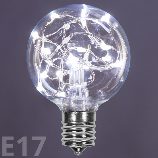 G50 120V Cool White LEDimagine TM Fairy Light Bulb, E17 Base