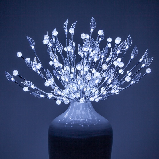 12" Silver Starburst Lighted Branches, Cool White LED Lights, 1 pc