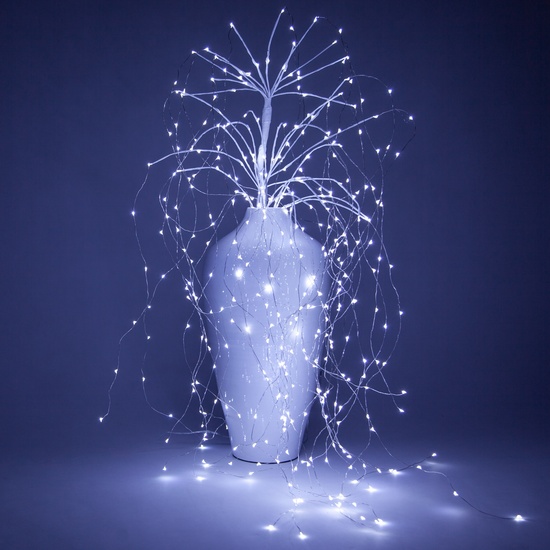 54" White Falling Willow Lighted Branches with Cool White LED Fairy Lights, 1 pc