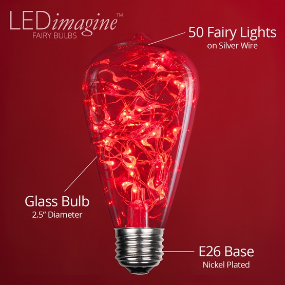 ST64 Red LEDimagine TM Fairy Light Bulb