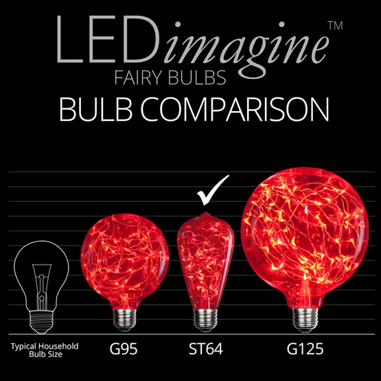ST64 Red LEDimagine TM Fairy Light Bulb