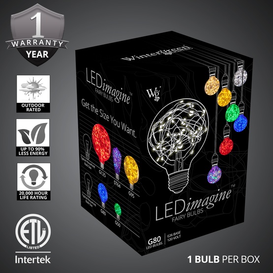 G80 Gold LEDimagine TM Fairy Light Bulb