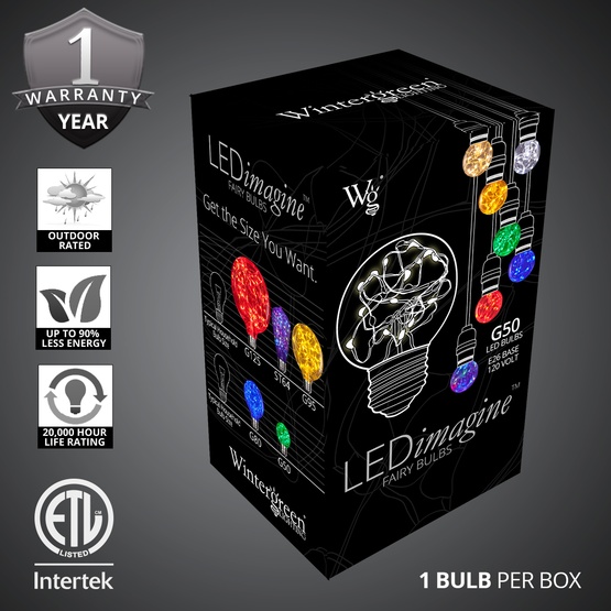 G50 120V Color Change RGB LEDimagine TM Fairy Light Bulb, E26 Base