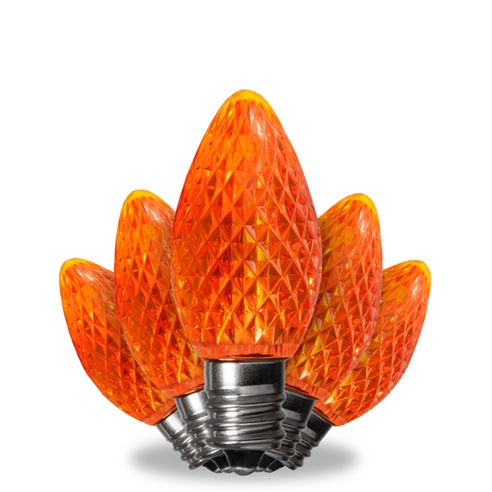 Kringle Traditions TM C7 120V Dimmable Amber / Orange LED Christmas Light Bulbs