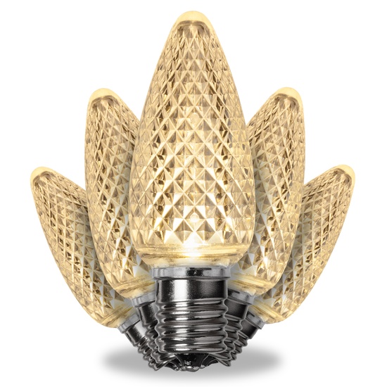 Kringle Traditions TM C9 120V Dimmable Warm White LED Christmas Light Bulbs