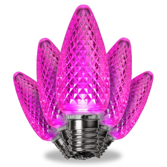 Kringle Traditions TM C9 120V Dimmable Pink LED Christmas Light Bulbs