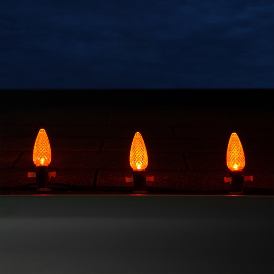 Kringle Traditions TM C9 120V Dimmable Amber / Orange LED Christmas Light Bulbs