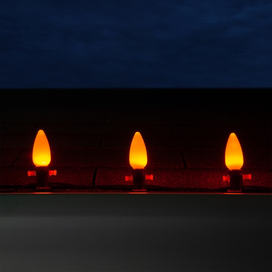 C9 Amber / Orange Smooth OptiCore LED Christmas Light Bulbs