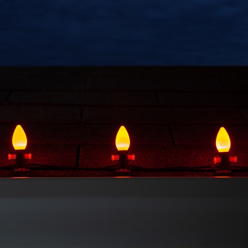 C7 Amber / Orange Smooth OptiCore LED Christmas Light Bulbs