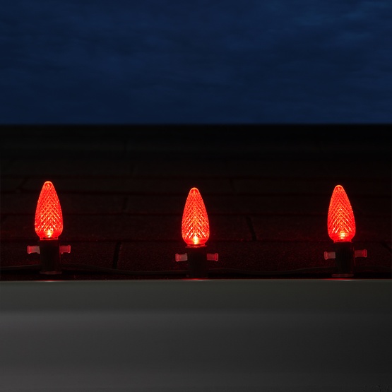 Kringle Traditions TM C9 120V Dimmable Red LED Christmas Light Bulbs