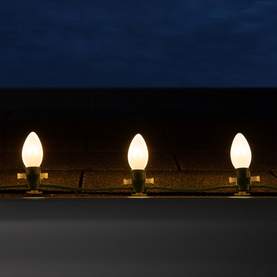 C9 120V Warm White FlexFilament TM LED Vintage Christmas Light Bulb, Satin Glass LED Light Bulbs