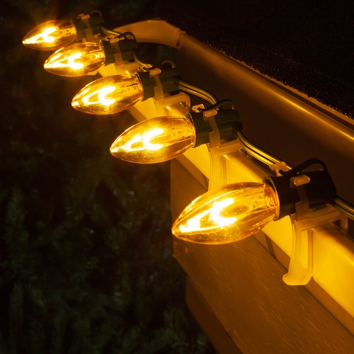 C9 Gold Shatterproof FlexFilament LED Vintage Christmas Light Bulb