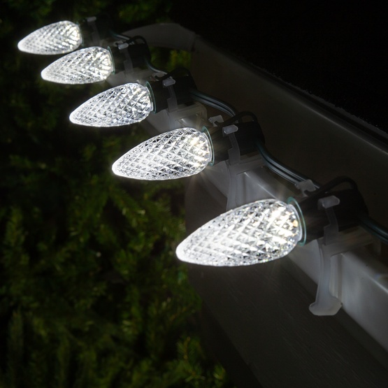 C9 Cool White OptiCore LED Christmas Light Bulbs, Box of 25
