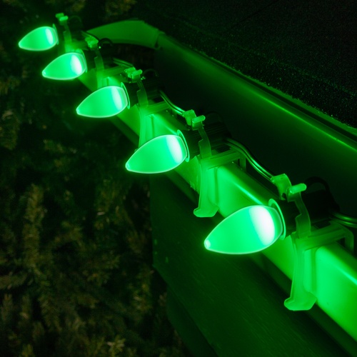C7 green smooth led christmas light bulbs