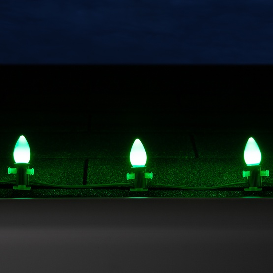 C7 Green Smooth OptiCore LED Christmas Light Bulbs
