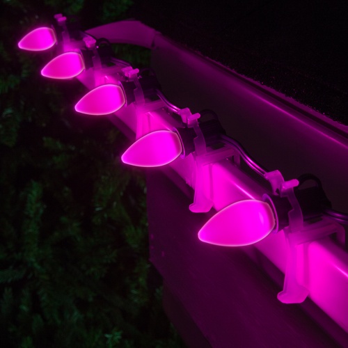C7 Pink Smooth OptiCore LED Christmas Light Bulbs