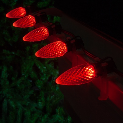 C9 Red OptiCore Commercial LED Christmas String Lights, 25 Lights, 25'