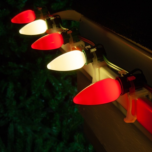 Christmas Lights C9 Red / Warm White Smooth Opticore Commercial LED Christmas Lights