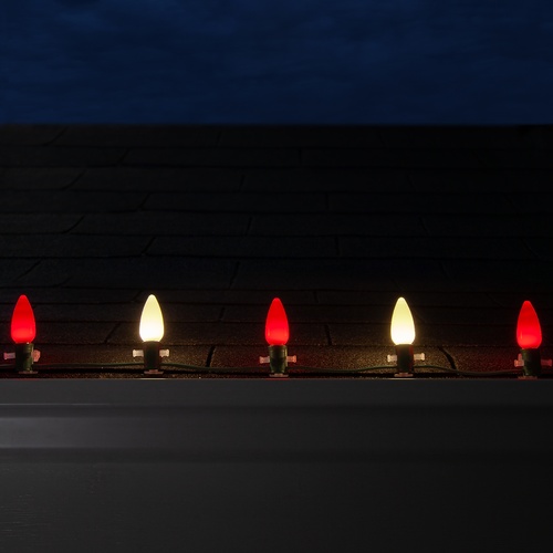 Christmas Lights C9 Red / Warm White Smooth Opticore Commercial LED