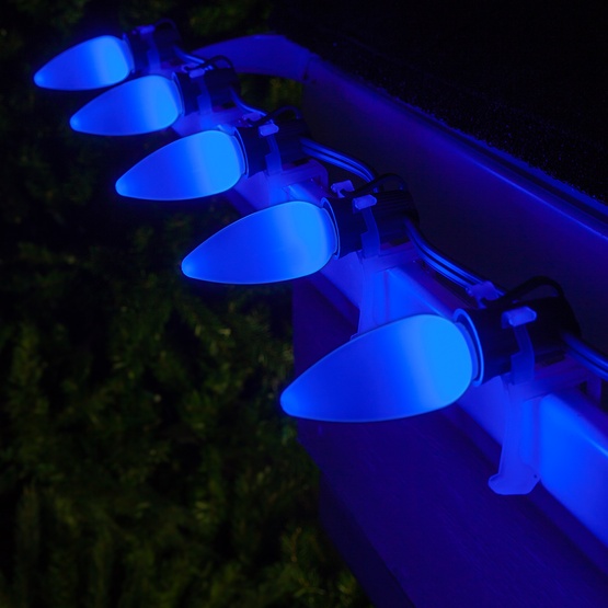 C9 Blue Smooth OptiCore Commercial LED Christmas String Lights, 25 Lights, 25'