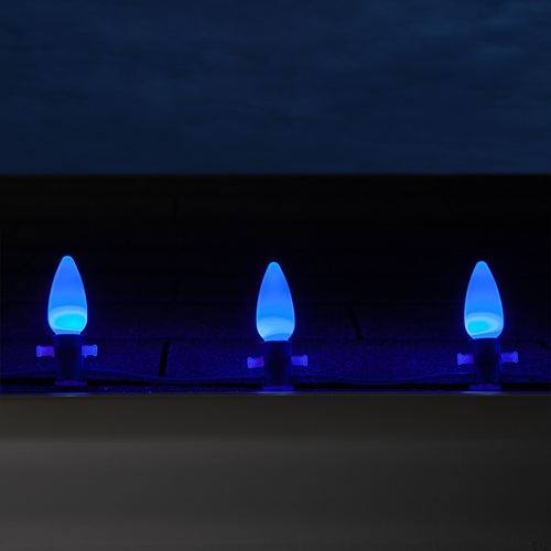C9 Blue Smooth OptiCore Commercial LED Christmas String Lights, 25 Lights, 25'
